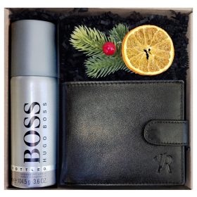   Božično darilo za moža, očeta, usnjena denarnica Hugo Boss
