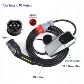 3-fazni polnilnik za električna vozila 16A, 11kW, 10m kabel