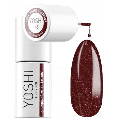 Yoshi Slovenian Hybridni lak za nohte Sip Sip Hooray 145 Pour Some Glamour Flash Effect 6ml