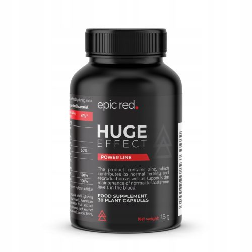 HugeEffect EpicRed – Prehransko dopolnilo za moške, 30 kapsul