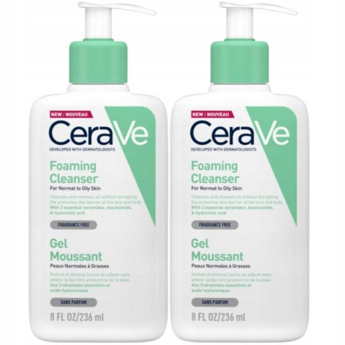 CeraVe Čistilni Gel za Umivanje za Normalno in Mastno Kožo 236ml x2