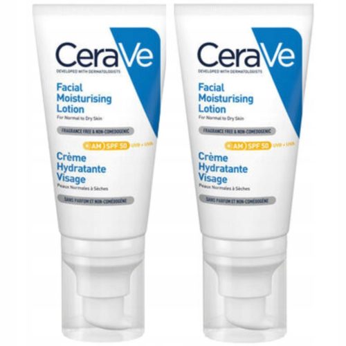 CeraVe Vlažilna krema za obraz SPF 50, 52 ml - Dvopaket