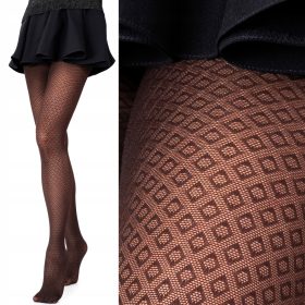   Rajstne nogavice Fenome z vzorcem LULU123 40den črne velikost 3/4