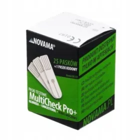   NOVAMA Multicheck Pro+ testni lističi za sečno kislino, 25 lističev + kodni listič