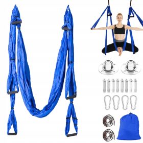   ELEGANTNI KOMPLET ZA AKROBATSKO PERILO AERIAL SILK YOGA ŠAL HAMMOCK S 6 ROČAJI + DARILO