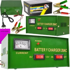 POLNILNIK 6 V in 12 V v enem, 20 A kovinski akumulator