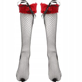   ELEGANTNE ČIPKASTE NOGAVICE S PENTLJO ZA BOŽIČ | POŽIVITE SVOJ STIL Z ELEGANTNIMI ČIPKASTIMI NOGAVICAMI ZA BOŽIČ, KI BODO VAŠIM NOGAM DODALE PRIDIH ELEGANCE IN STILA. TE DOLGE NOGAVICE SO IZDELANE IZ 