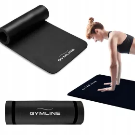   MATICA ZA VADBO ČRNA 180x60 cm NBR 1,5 cm ZA JOGO FITNES GIMNASTIKO