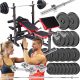  BODYBUILDING SET 123KG LITOŽELEZNA KLOP MOČAN SOD DUMBS UTEŽI