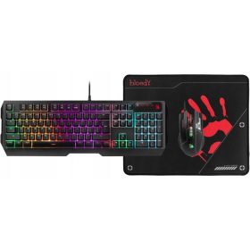   Zmogljiva igralna tipkovnica, miška in podloga A4TECH BLOODY USB B1700 - Komplet za vrhunsko igranje