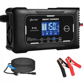 AVTOMATSKI INTELIGENTNI POLNILNIK BATERIJ LCD 15A 12V 24V