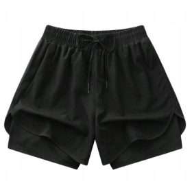   PORTNE KRATKE HLAČE NA ZVEZANJE ŽENSKE ČRNE SHEIN, KRATKE L