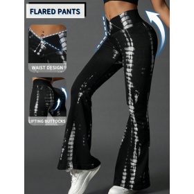 enske črno-bele hlače za jogo in fitnes SHEIN, velikost L