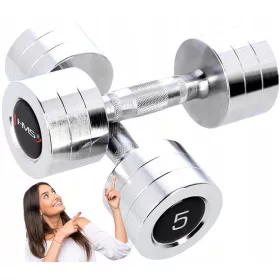   Hromirani utežni set HMS Dumbbell 2x5kg za fitnes in Crossfit vaje