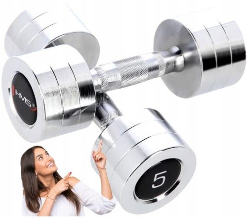 Hromirani utežni set HMS Dumbbell 2x5kg za fitnes in Crossfit vaje