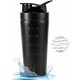 SHAKER ZA PROTEINSKI NAPITEK 750 ML IZ NERJAVEČEGA JEKLA V ČRNI BARVI