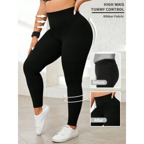 PORTNE REBRASTE LEGICE Z VISOKIM PASOM ČRNE SHEIN XL 42