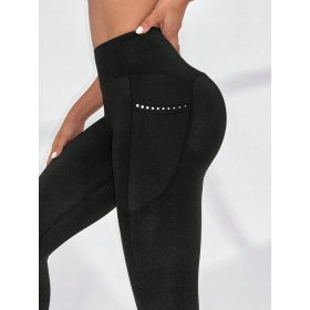 PORTNE LEGICE Z VISOKIM PASOM IN ŽEPI ČRNE SHEIN S 36