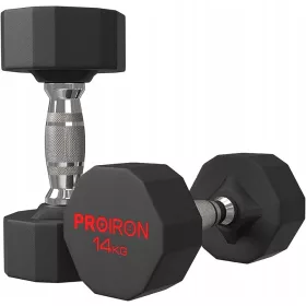 Prevlečene/gumirane fiksne ročice Proiron 1x 14 kg