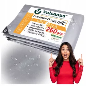   Vulcanus® PREMIUM Super Debela Ponjava 4x6 m, Srebrno-Črna - Večsezonska Zaščita za Vse Pogoje
