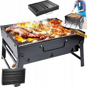    ZLOŽLJIV KOVČEK ZA ŽAR TURISTIČNO DRŽALO ZA KAMPIRANJE BBQ PRENOSNO OGLJE