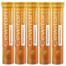   Set 5x CEWITAN Vitamin C 1000mg, Šumeče Tablete z Okusom Limone, 24 Tablete