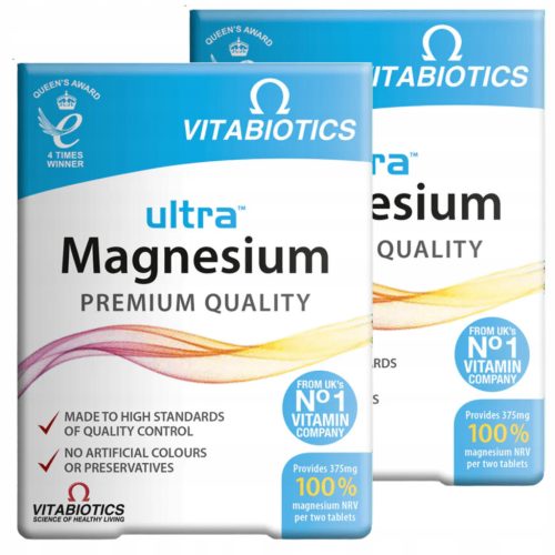 2x Komplet Vitabiotics Ultra Magnesium 375mg - 120 tabletk za zdravje