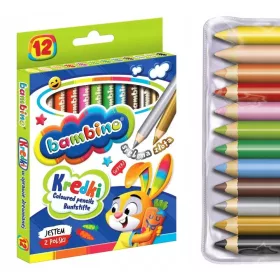 Bambinovi debeli leseni barvni svinčniki, 12 barv