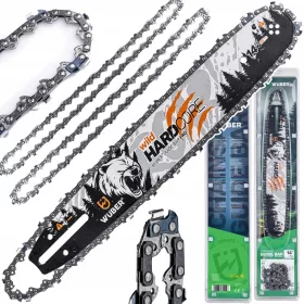    VODILNA MEČ ZA BENZINSKO VERIŽNO ŽAGO 14" 35CM + 2X VERIGA 3/8" WUBER