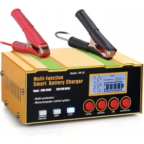 Polnilec akumulatorjev za avto 12V/24V z LCD zaslonom