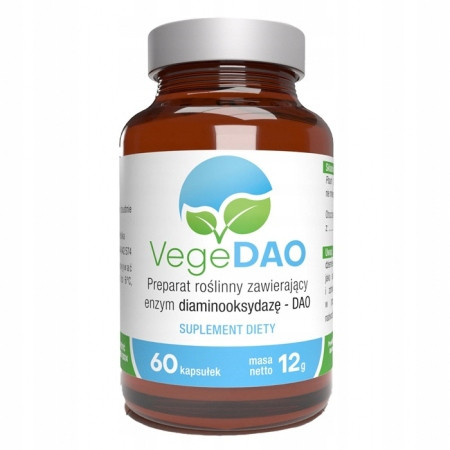 VegeDAO Diaminooksidaza - Dodatek za Prehrano pri Nestrpnosti Histamina, 60 Tablet