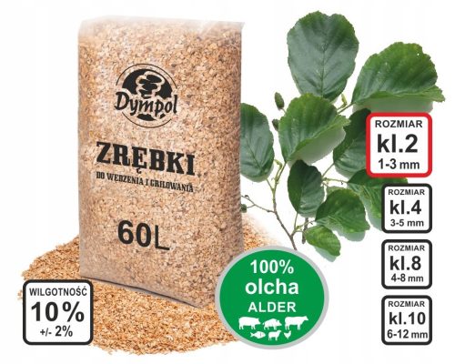  Lesni sekanci za suho dimljenje 100% JELSINA 12 kg/60 litrov, certifikat razreda 02