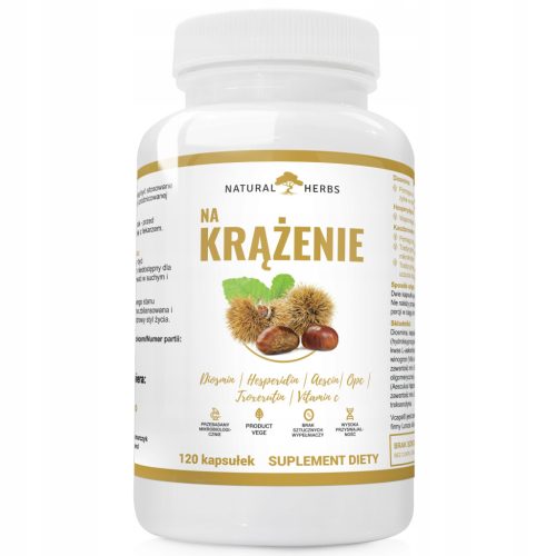 Kapsule za izboljšanje krvnega obtoka z diosminom in ekstraktom kostanja, Natural Herbs, 120 kapsul