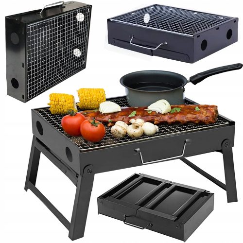  TURISTIČNI ŽAR PRENOSNI ZLOŽLJIV KOVČEK NA OGLJE KAMPIRANJE BBQ
