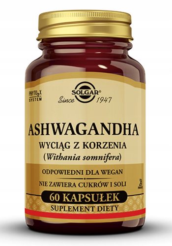 Ashwagandha Solgar v kapsulah za notranji mir in dobro počutje, 60 kapsul