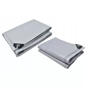   Vodoodporna UV Srebrna Plandeka 4x4 m z Ojačanimi Robovi in Aluminijastimi Očki