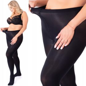   Hlačne nogavice iz mikrovlaken PLUS SIZE 70 DEN jet črne VERA70 neprozoren fenomen8/9