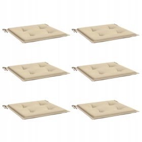 Vrtna blazina za stole vidaXL 6 kosov bež 50x50x4 cm