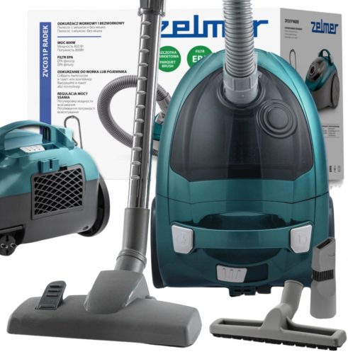 Zelmer Radek ZVC031P sesalnik z vrečko 800W EPA Nastavitev sesalne moči