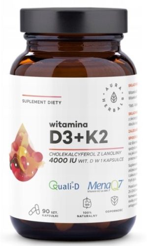 AURA Vitamin D3 4000 IU + Vitamin K2 90 kapsul