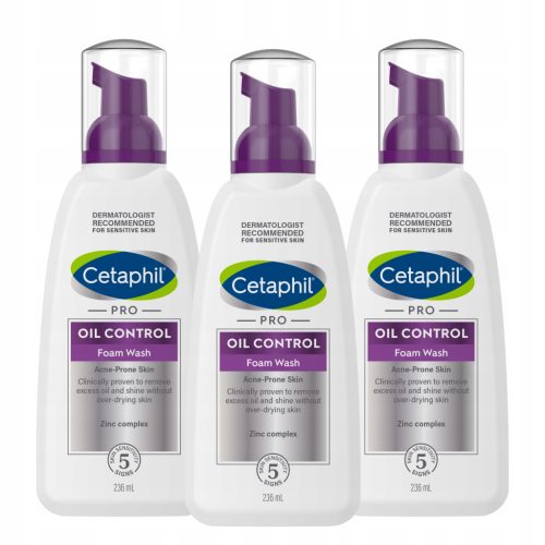 Cetaphil Pro Oil Control Čistilna pena za aknasto kožo, 708 ml (3 x 236 ml)