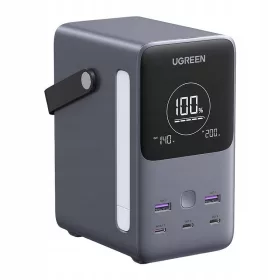   Powerbank UGREEN PB770 48000 mAh 300 W LiFePO4 PD 140 W USB-C USB-A LED zaslon siv