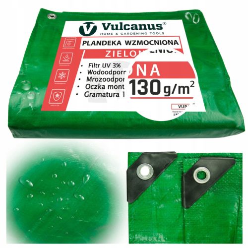 Vulcanus® 4x5m zelena zaščitna ponjava – trpežna in praktična za vse vremenske razmere