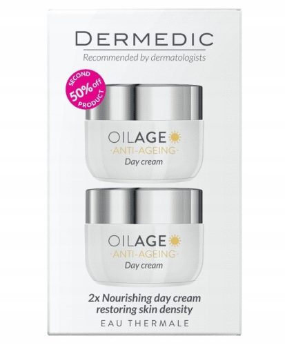 Hranljiva dnevna krema Oilage za obnovo gostote kože, 50 ml + 50 ml