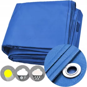   Univerzalna vodoodporna modra zaščitna ponjava 10m x 15m z aluminijastimi očesci