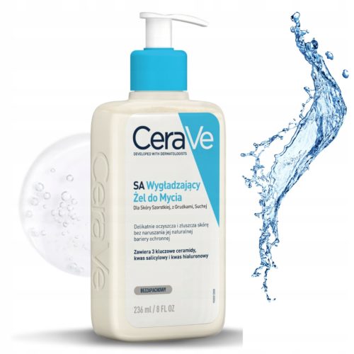 CeraVe SA Gel za umivanje za grobo in suho kožo, 236 ml