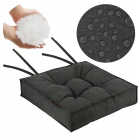   Blazina za vrtno stolček COMO 45x45x9 cm Temno siva iz EKO lanu Domarex