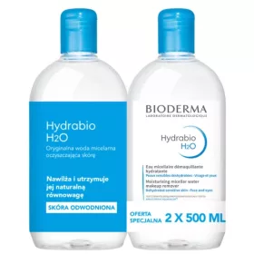   Paket dveh Bioderma Hydrabio H2O micelarnih vod za odstranjevanje ličil, 2x 500 ml