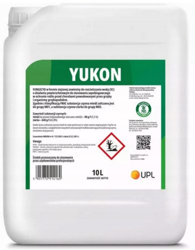 Yukon 10L - visokoučinkovit fungicid z bakrom in žveplom za zaščito vinogradov in pese