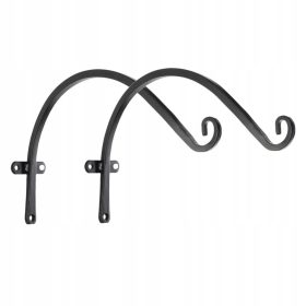    2 kosa kovanega železa viseči nosilec za košare za rastline kavelj za dom in vrt